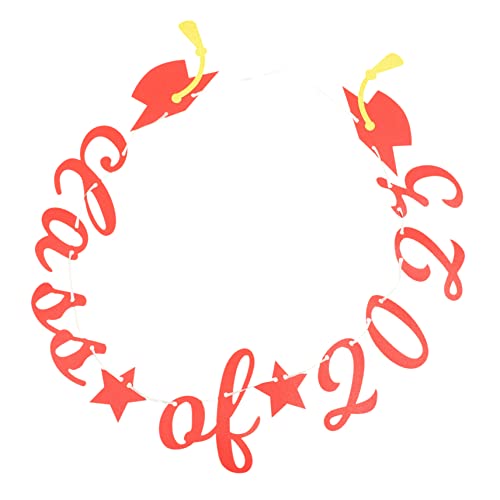 HEALSOPTHY Graduationsbanner Class Of Party Bunting mit Glitzer Langlebige Abschlussdeko für Schulabschluss Einsetzbar Klare Drucke Einfache Aufhängung Wiederverwendbar Festliche von HEALSOPTHY