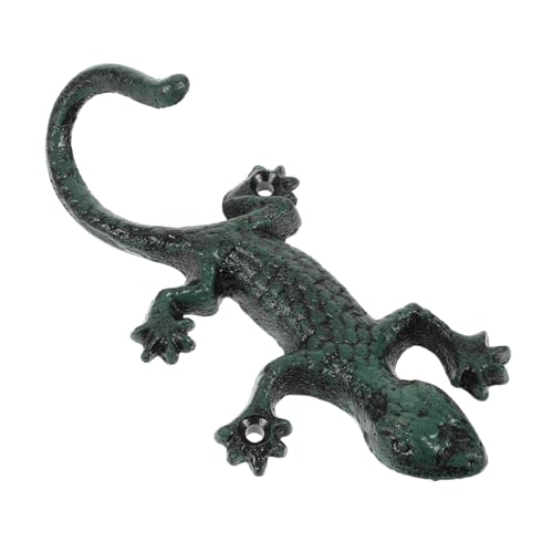 HEALSOPTHY Gusseisen Wandhaken Gecko Form Dekorativer Wandmontage Garderobenhaken Platzsparender Metallhaken für Kleidung Mäntel Hüte Robuste Rostfreie Wandaufhängung von HEALSOPTHY