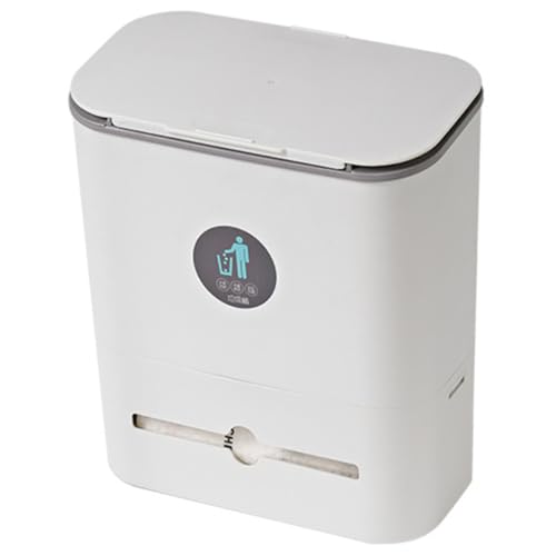 HEALSOPTHY Hängender Küchenmülleimer mit Schiebedeckel Wand abfalleimer für Küchenschränke Platzsparender Müllbehälter mit Deckel Geeignet für Türen mit Stärke Moderne Weiße und Graue Optik HEALSOPTHY Hängender Küchenmülleimer mit Schiebedeckel Wand abfalleimer für Küchenschränke Platzsparender Müllbehälter mit Deckel Geeignet für Türen mit Stärke Moderne Weiße und Graue Optik von HEALSOPTHY