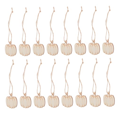 HEALSOPTHY Halloween Holz Kürbis Ornamente Robuste Holzscheiben für Kreative DIY Dekoration mit Hanfseil für Kreativität und Handfertigkeit von HEALSOPTHY