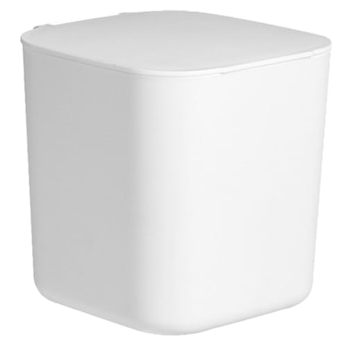 HEALSOPTHY Kleiner Desktop mülleimer mit Deckel Platzsparender Kunststoff Abfalleimer für Küche und Büro Kompakter Tischmülleimer mit Geschlossenem Design zur Geruchsisolierung Langlebig und von HEALSOPTHY