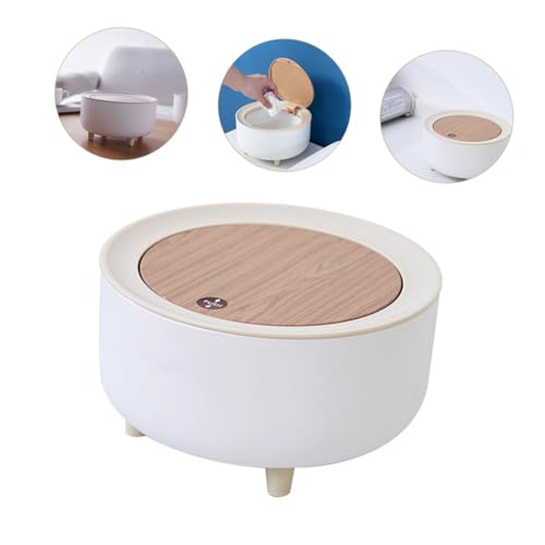 HEALSOPTHY Kleiner Tischmülleimer mit Deckel aus Praktischem Kompakt und Geruchsdicht für Büro Zuhause Hotel und Schreibtisch Moderner Platzsparender Abfalleimer für Papier und Kleine von HEALSOPTHY
