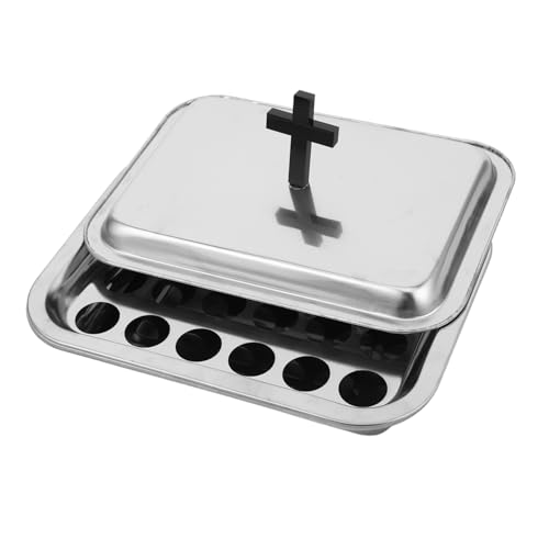 HEALSOPTHY Kommunionset Tablett mit Abdeckung Mehrzweck Weinbecherhalter für Kirchenbedarf Religiöse Zeremonien Familientreffen Servierplatte HEALSOPTHY Kommunionset Tablett mit Abdeckung Mehrzweck Weinbecherhalter für Kirchenbedarf Religiöse Zeremonien Familientreffen Servierplatte von HEALSOPTHY