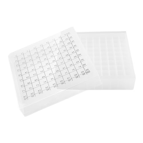 HEALSOPTHY Kunststoff Gefrierröhrchenbox Fächer mit Individueller Nummerierung Dicht Schließend für Röhrchen Labor Gefrierbox Aufbewahrung Kühlschrank Kompakt und Übersichtlich von HEALSOPTHY