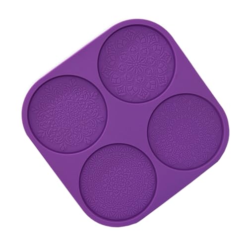 HEALSOPTHY Mandala Muster Silikonform für DIY Untersetzer Herstellung Kreative Runde Epoxidharz Form Langlebig Antihaftbeschichtet Einfach zu Entformen und Reinigen für Heimdekorationen von HEALSOPTHY