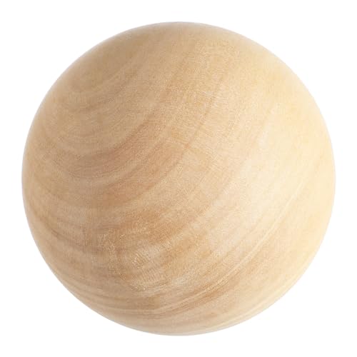 HEALSOPTHY Massive Holzkugel für DIY Projekte Runde Bastelkugel Solidem Holz für Kreative Kunsthandwerksideen Natürliche Oberfläche für Schreibarbeiten von HEALSOPTHY