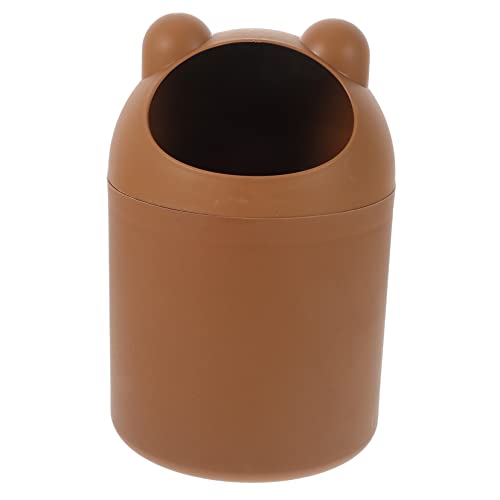 HEALSOPTHY Mini Cartoon Mülleimer Tischabfallbehälter Kaffee Farbe Multifunktionaler Desktop Abfalleimer für Büro Schlafzimmer Wohnzimmer Praktischer Platzsparender Haushaltsabfalleimer von HEALSOPTHY