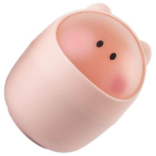 HEALSOPTHY Mini Tischmülleimer mit Deckel Niedlicher Kunststoff abfalleimer in Rosa Kompakt und Platzsparend für Büro Schlafzimmer Küche und Badezimmer Stilvolle Desktop mülleimer Dekoration von HEALSOPTHY