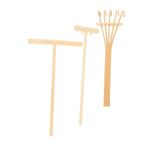 HEALSOPTHY Miniatur Sandrechen aus Bambus Teiliges Zen Garten Werkzeug Kleine Harke und Schiebewerkzeug für Sandtische Schreibtisch Dekoration und Meditationsspielzeug von HEALSOPTHY