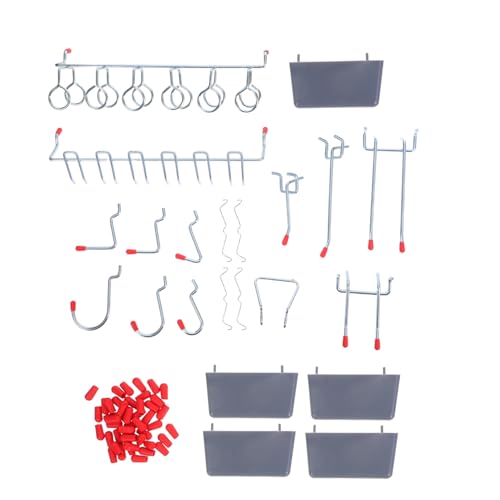 HEALSOPTHY Pegboard Haken Metall Werkzeughalter Wandmontage mit Verstellbaren Langen Doppel Einzelhaken Inklusive Kunststoff-aufbewahrungsbox für Garage Werkstatt Ordnung HEALSOPTHY Pegboard Haken Metall Werkzeughalter Wandmontage mit Verstellbaren Langen Doppel Einzelhaken Inklusive Kunststoff-aufbewahrungsbox für Garage Werkstatt Ordnung von HEALSOPTHY