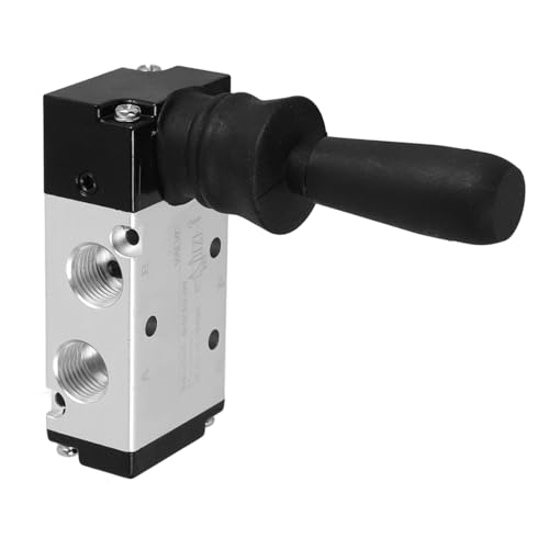 HEALSOPTHY Pneumatisches Handhebelventil Manuell Bedient Robust Verschleißfest für Zylindersteuerung Kompakt Platzsparend Schnelle Umschaltung Langlebig von HEALSOPTHY