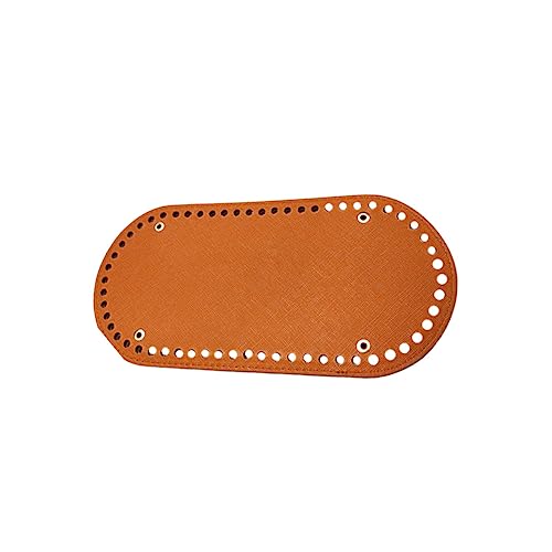 HEALSOPTHY Pu Leder Taschenboden mit Löchern und Nieten Strapazierfähiger Schützender Boden für DIY Handarbeit Häkeln Nähen von Taschen und Geldbörsen Braunes Materialzubehör von HEALSOPTHY