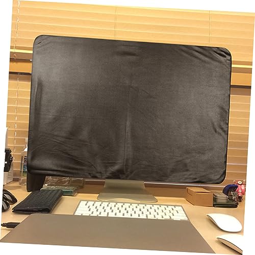 HEALSOPTHY Schwarze Polyester Monitor Staubschutzabdeckung mit Innenfutter Offene Unterseite Waschbar für LCD Bildschirm Schutz vor und Kratzern für Computer Displays von HEALSOPTHY