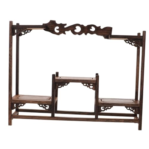 HEALSOPTHY Stabiles Holzregal aus Hochwertigem Hühnerflügelholz Kompaktes Design für Wohnzimmer und Büro Eleganter Curio Rack zur Stilvollen Präsentation von Sammlerstücken und Dekoration von HEALSOPTHY