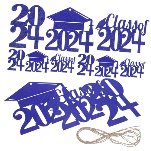 HEALSOPTHY Teiliges Graduation DIY Hängeschild Dekoration Blaue Papieranhänger für Abschlussfeier Vielseitig für Garten Vase Wand Tür Party Deko für Schule und Zuhause von HEALSOPTHY