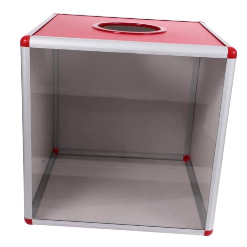 HEALSOPTHY Transparente Rote mit Schlitz Abschließbare Geldkassette für Tickets Multifunktionale Wahlurne und Veranstaltungsbox für Fundraising Abstimmungen und Partys von HEALSOPTHY