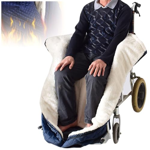 HEARSO Rollstuhlsack Fußsack,Wollheizung Rollstuhlsack Mit Reißverschluss Fußsack Für Erwachsene Schlupfsack Für Rollstuhl Fleecedecke ältere Behinderte Menschen Warm Und Gemütlich von HEARSO