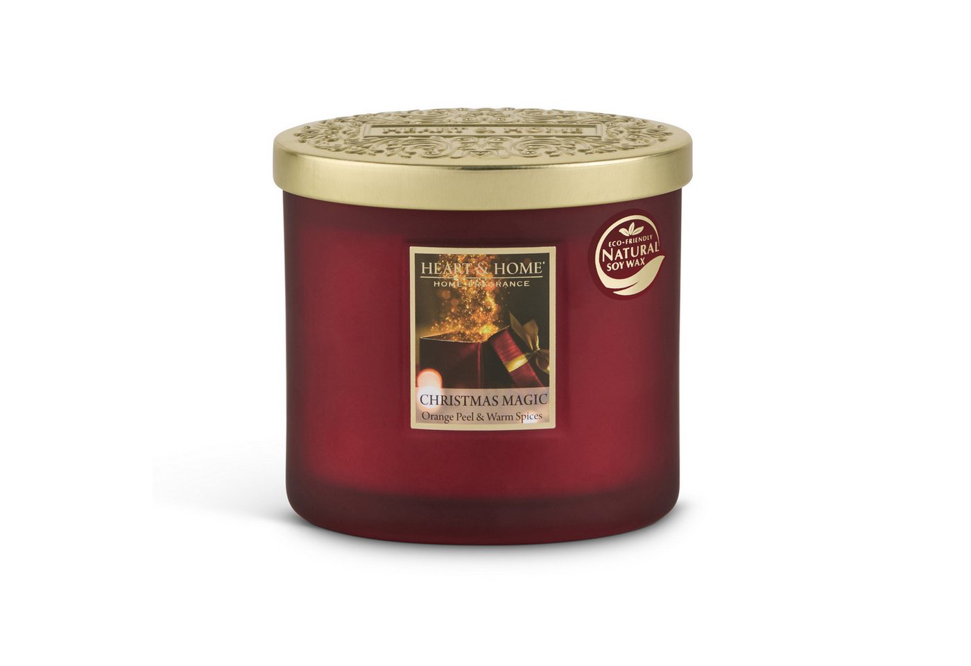 HEART & HOME Duftkerze 00424 - Ellipse 2 Docht "Christmas Magic", 220 g (1-tlg) von HEART & HOME