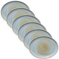 6 HEART & SOUL Servierplatten Perfect Match Breeze blau 36,0 x 28,0 cm von HEART & SOUL