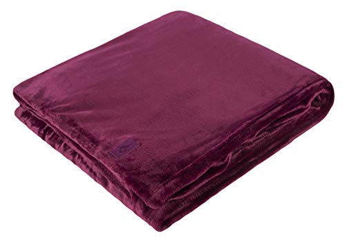 HEAT HOLDERS - Luxus Winter Flauschig Isoliert Fleece Felldecke Decke Fell in 7 Farben Einheitsgröße 180x200cm (Claret) von HEAT HOLDERS