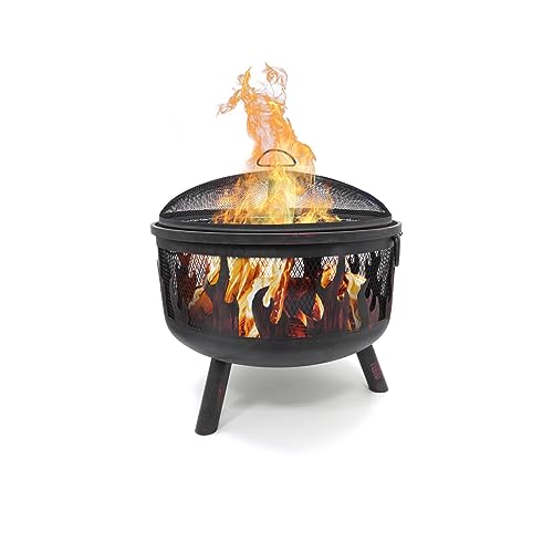 HEAT Outdoor Living Feuerkorb Hornset - Feuerschalen für den Garten - Feuerstelle Outdoor & Feuertonne - Feuerschale aus Stahl - Feuerkorb für den Garten mit Grillrost - 60x60x40cm - Schwarz von HEAT Outdoor Living