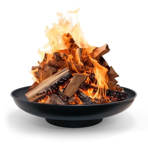 HEAT Outdoor Living Feuerschale Ø90cm Schwarz - BBQ Feuerschalen für den Garten - Feuerstelle Outdoor & Feuertonne - Terrasenofen aus Stahl - Feuerkorb für den Garten - Gartenofen - 90x90x19cm von HEAT Outdoor Living