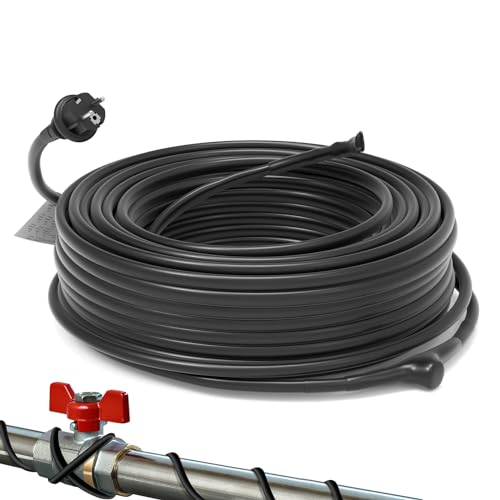 HEATIT JHSF 4m Selbstregulierendes Rohrbegleitheizung mit Thermostat Frostschutz für Wasserleitungen oder Pflanzen, eisfrei Heizleitung16,4 W/m 230V IP65 von HEATIT