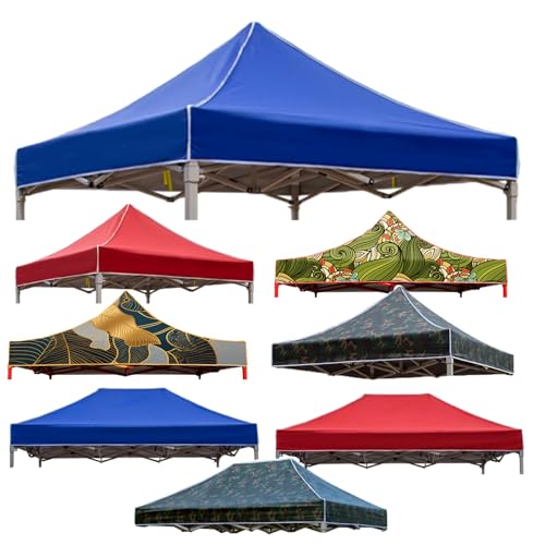 10 x 10 Baldachin-Ersatzabdeckung für gerades Bein, Pop-Up-Zelt-Ersatzabdeckung, Ersatz-Zelt, wasserdichte sofortige Überdachung für Garten, Terrasse, Pavillon (Single top:2x2m,Blue) von HEATPOWEOK