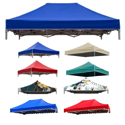 Pavillon Ersatzdach 3x3m wasserdicht - Zeltüberdachung für Garten & Terrasse mit UV-Schutz (4-Eck) - Kompatibel mit Marken-Pavillons - Ersatzplane für Gazebo/Carport (2X3M(6.5'x10'),Blue) von HEATPOWEOK