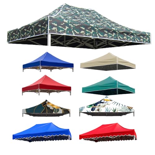 Pavillon Ersatzdach 3x3m wasserdicht - Zeltüberdachung für Garten & Terrasse mit UV-Schutz (4-Eck) - Kompatibel mit Marken-Pavillons - Ersatzplane für Gazebo/Carport (2X3M(6.5'x10'),Camouflage) von HEATPOWEOK