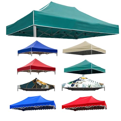 Pavillon Ersatzdach 3x3m wasserdicht - Zeltüberdachung für Garten & Terrasse mit UV-Schutz (4-Eck) - Kompatibel mit Marken-Pavillons - Ersatzplane für Gazebo/Carport (2X3M(6.5'x10'),Green) von HEATPOWEOK