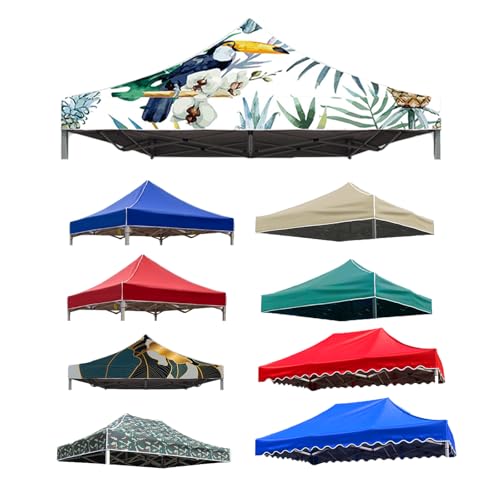 Pavillon Ersatzdach 3x3m wasserdicht - Zeltüberdachung für Garten & Terrasse mit UV-Schutz (4-Eck) - Kompatibel mit Marken-Pavillons - Ersatzplane für Gazebo/Carport (2X3M(6.5'x10'),Multicolour-1) von HEATPOWEOK