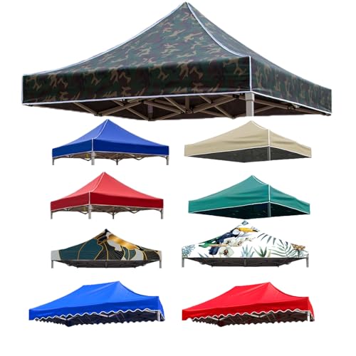 Pavillon Ersatzdach 3x3m wasserdicht - Zeltüberdachung für Garten & Terrasse mit UV-Schutz (4-Eck) - Kompatibel mit Marken-Pavillons - Ersatzplane für Gazebo/Carport (3X3M(10'x10'),Camouflage) von HEATPOWEOK