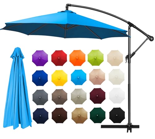 Sonnenschirm Ersatzbezug 2-4.0m 6/8 Streben, Sonnenschirm Stoff Uv Schutz 50 Windfest Strand Terrasse Pool Garten Überdachung Ersatzabdeckung für Outdoor-Regenschirm (6ribs:2.3m/6.5ft,I) von HEATPOWEOK