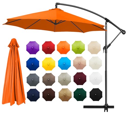 Sonnenschirm Ersatzbezug 2-4.0m 6/8 Streben, Sonnenschirm Stoff Uv Schutz 50 Windfest Strand Terrasse Pool Garten Überdachung Ersatzabdeckung für Outdoor-Regenschirm (8ribs:2.3m/7.5ft,E) von HEATPOWEOK