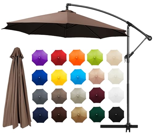 Sonnenschirm Ersatzbezug 2-4.0m 6/8 Streben, Sonnenschirm Stoff Uv Schutz 50 Windfest Strand Terrasse Pool Garten Überdachung Ersatzabdeckung für Outdoor-Regenschirm (8ribs:2.3m/7.5ft,L) von HEATPOWEOK