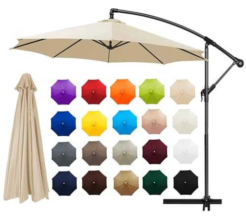 Sonnenschirm Ersatzbezug 2-4.0m 6/8 Streben, Sonnenschirm Stoff Uv Schutz 50 Windfest Strand Terrasse Pool Garten Überdachung Ersatzabdeckung für Outdoor-Regenschirm (8ribs:2.5m/8ft,S) von HEATPOWEOK