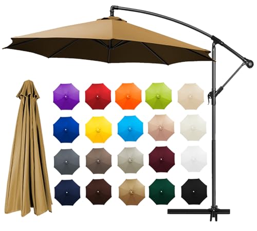 Sonnenschirm Ersatzbezug 2-4.0m 6/8 Streben, Sonnenschirm Stoff Uv Schutz 50 Windfest Strand Terrasse Pool Garten Überdachung Ersatzabdeckung für Outdoor-Regenschirm (8ribs:2.7m/9ft,Q) von HEATPOWEOK