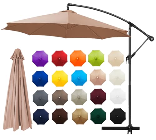 Sonnenschirm Ersatzbezug 2-4.0m 6/8 Streben, Sonnenschirm Stoff Uv Schutz 50 Windfest Strand Terrasse Pool Garten Überdachung Ersatzabdeckung für Outdoor-Regenschirm (8ribs:3.3m/10.8ft,J) von HEATPOWEOK