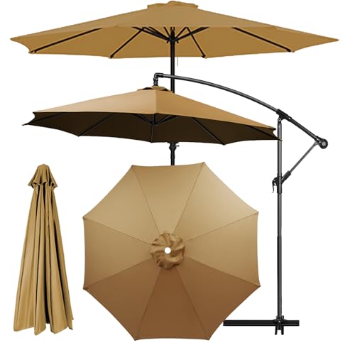 Sonnenschirm Ersatzbezug 2.3m 2.5m 2.7m 3.0m 3.5m 6/8 Rippen, UV-Schutz Ampelschirm Ersatz-Bezug, Pool Und Strand, Wasserdicht Sonnenschirmbezug Ersatzbezug Für Balkon (6ribs:2.3m/7.5ft,O) von HEATPOWEOK