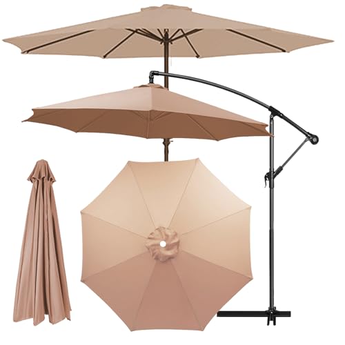 Sonnenschirm Ersatzbezug 2.3m 2.5m 2.7m 3.0m 3.5m 6/8 Rippen, UV-Schutz Ampelschirm Ersatz-Bezug, Pool Und Strand, Wasserdicht Sonnenschirmbezug Ersatzbezug Für Balkon (6ribs:2m/6.5ft,H) von HEATPOWEOK