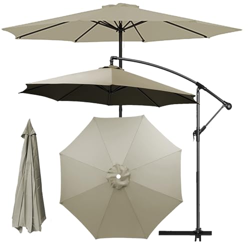 Sonnenschirm Ersatzbezug 2.3m 2.5m 2.7m 3.0m 3.5m 6/8 Rippen, UV-Schutz Ampelschirm Ersatz-Bezug, Pool Und Strand, Wasserdicht Sonnenschirmbezug Ersatzbezug Für Balkon (6ribs:2m/6.5ft,K) von HEATPOWEOK