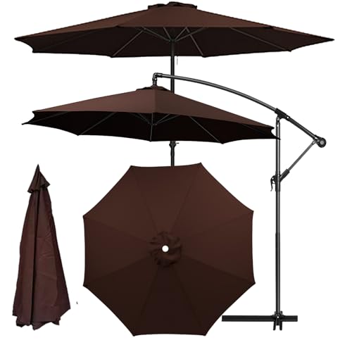 Sonnenschirm Ersatzbezug 2.3m 2.5m 2.7m 3.0m 3.5m 6/8 Rippen, UV-Schutz Ampelschirm Ersatz-Bezug, Pool Und Strand, Wasserdicht Sonnenschirmbezug Ersatzbezug Für Balkon (6ribs:2m/6.5ft,N) von HEATPOWEOK