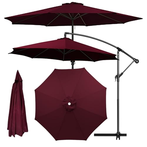 Sonnenschirm Ersatzbezug 2.3m 2.5m 2.7m 3.0m 3.5m 6/8 Rippen, UV-Schutz Ampelschirm Ersatz-Bezug, Pool Und Strand, Wasserdicht Sonnenschirmbezug Ersatzbezug Für Balkon (6ribs:3m/10ft,L) von HEATPOWEOK
