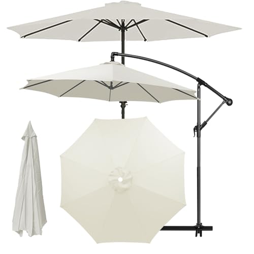 Sonnenschirm Ersatzbezug 2.3m 2.5m 2.7m 3.0m 3.5m 6/8 Rippen, UV-Schutz Ampelschirm Ersatz-Bezug, Pool Und Strand, Wasserdicht Sonnenschirmbezug Ersatzbezug Für Balkon (8ribs:2.7m/9ft,R) von HEATPOWEOK