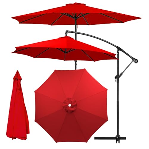 Sonnenschirm Ersatzbezug 2.3m 2.5m 2.7m 3.0m 3.5m 6/8 Rippen, UV-Schutz Ampelschirm Ersatz-Bezug, Pool Und Strand, Wasserdicht Sonnenschirmbezug Ersatzbezug Für Balkon (8ribs:3m/10ft,B) von HEATPOWEOK