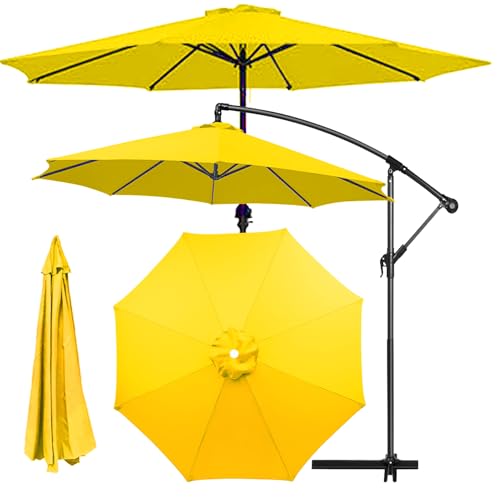 Sonnenschirm Ersatzbezug 2.3m 2.5m 2.7m 3.0m 3.5m 6/8 Rippen, UV-Schutz Ampelschirm Ersatz-Bezug, Pool Und Strand, Wasserdicht Sonnenschirmbezug Ersatzbezug Für Balkon (8ribs:3m/10ft,F) von HEATPOWEOK