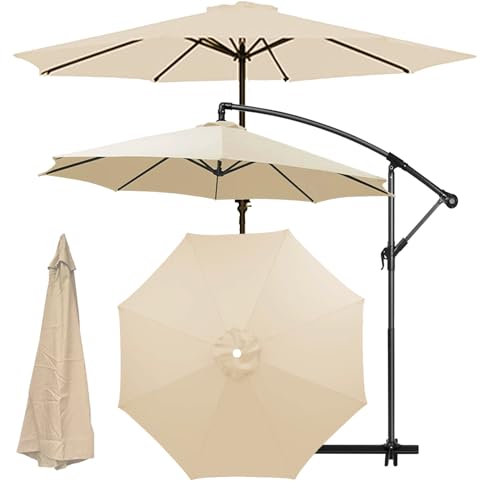 Sonnenschirm Ersatzbezug 2.3m 2.5m 2.7m 3.0m 3.5m 6/8 Rippen, UV-Schutz Ampelschirm Ersatz-Bezug, Pool Und Strand, Wasserdicht Sonnenschirmbezug Ersatzbezug Für Balkon (8ribs:4m/13.1ft,Q) von HEATPOWEOK