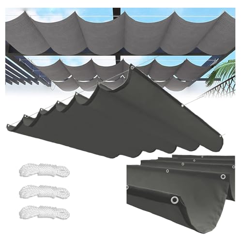 Sonnensegel Einziehbares,Verstellbar Sonnensegel Welle Aufrollbar Segeltuch Markise Wasserdicht Sonnenschutz UV-Schutz,Retractable Wave Sun Shade Sail, für Terrasse/Pergola (Grau,2x10m(BxL)) von HEATPOWEOK
