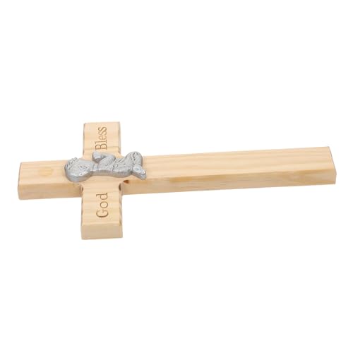 HEATSHAKING 1 Stück Holzkreuz Solides Holz Ornament mit Bedeutungsvoller für Schlafzimmer und Kinderzimmer Vielseitig Einsetzbar für Kirche und Zuhause Gestaltet und Langlebig von HEATSHAKING